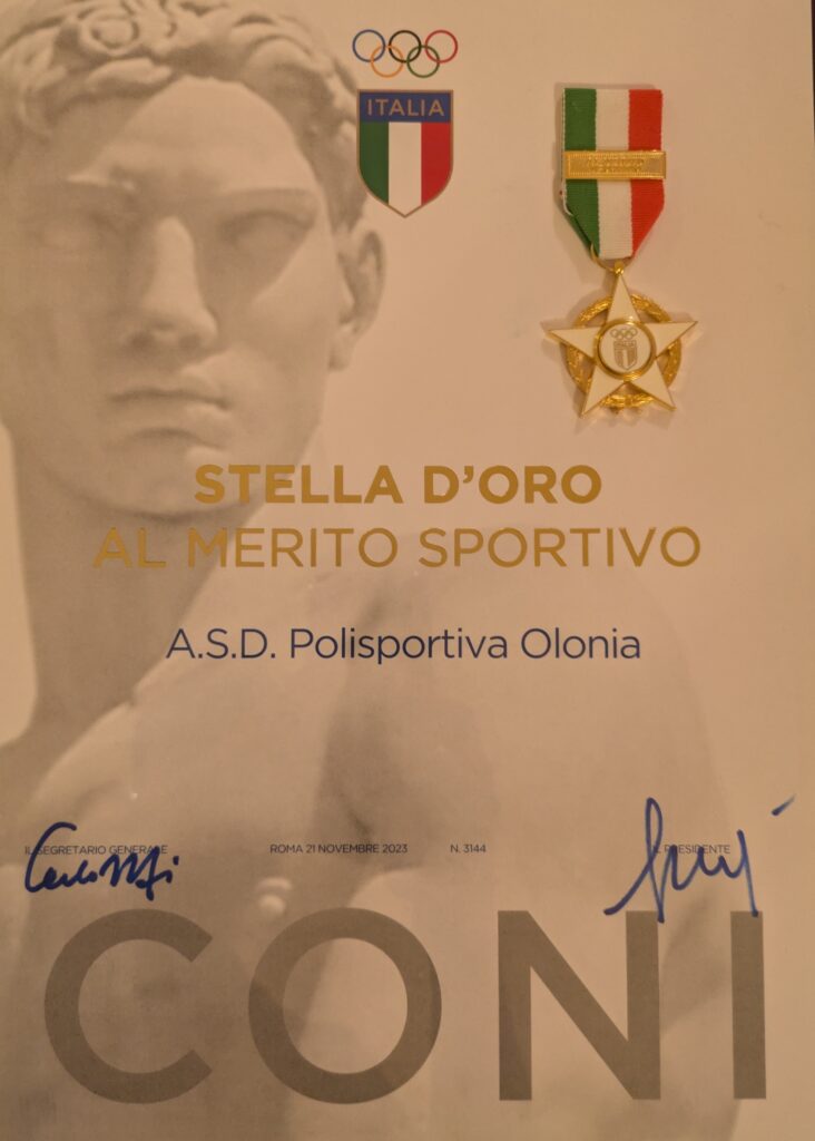 La stella d'Oro al Merito Sportivo della ASD Polisportiva Olonia